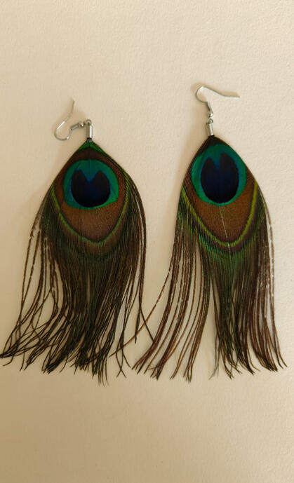 Boho Peacock Feather Earrings | Festival Jewelry &amp; Beach Vacation 30.00 dh🦚